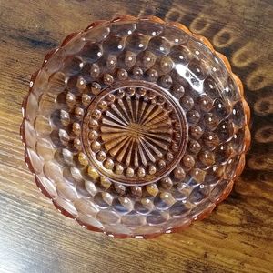 Anchor Hocking Pink Bubble Depression Bowl